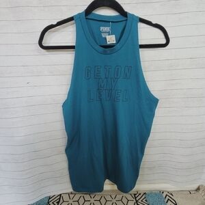 PINK BY VS TEAL RACER BACK TANK TOP W TWIST BACK, SZ XS